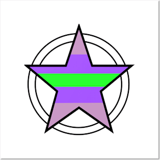 Trigender Pride Pentacle Posters and Art